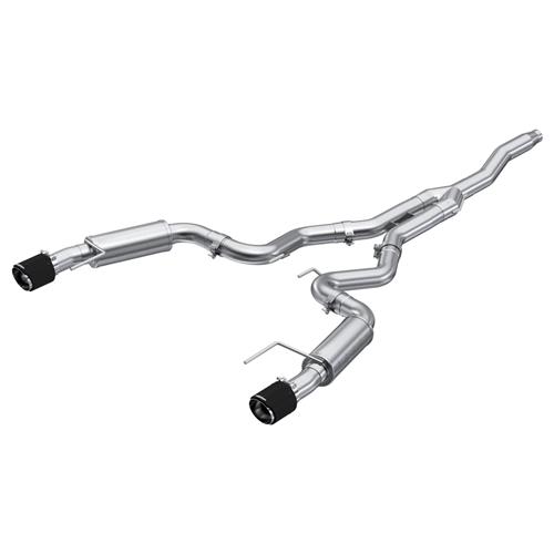2015-23 Mustang MBRP 3" Race Cat Back Exhaust - Stainless Steel  - Carbon Fiber Tips EcoBoost 2.3