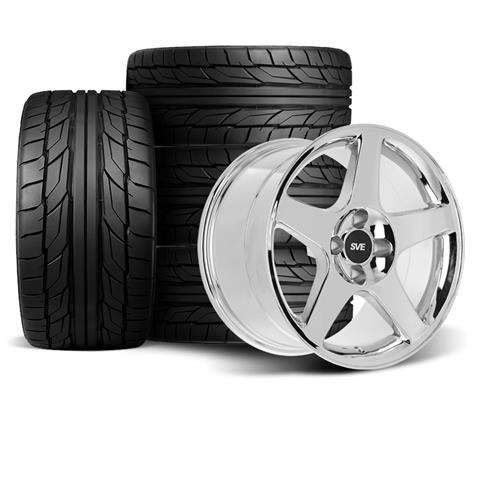 1979-93 Mustang SVE 2003 Cobra Style Wheel & Tire Kit - 17X9/10 - Chrome Nitto NT555 G2