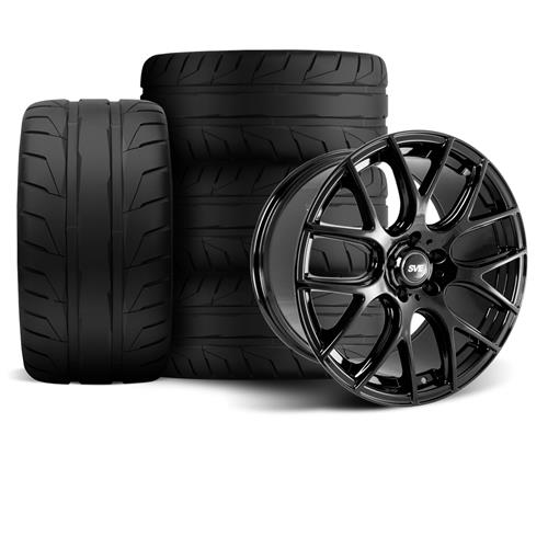 SVE Mustang Drift Wheel & Tire Kit -18x9 - Gloss Black (94-04) Nitto NT05