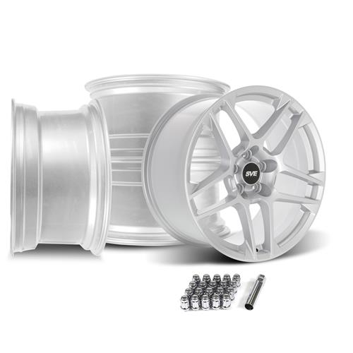 ①コペンホイール369711oustimawagesah専用 SVE Mustang X500 Wheel Kit - 19x10 - Gloss Silver (15-25)