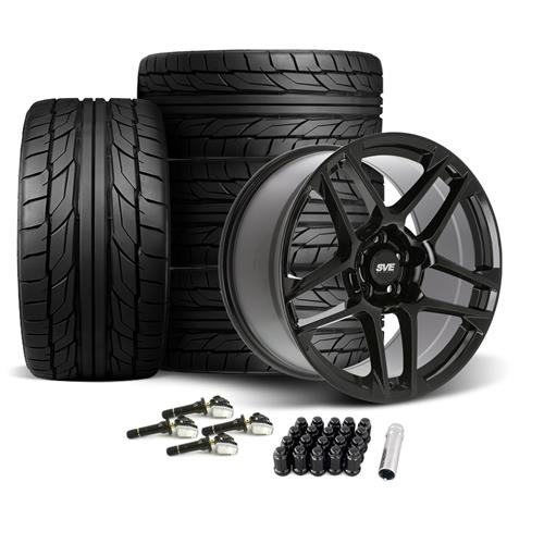 2015-22 Mustang SVE X500 Wheel & Nitto Tire Kit - 19x10 - Gloss Black