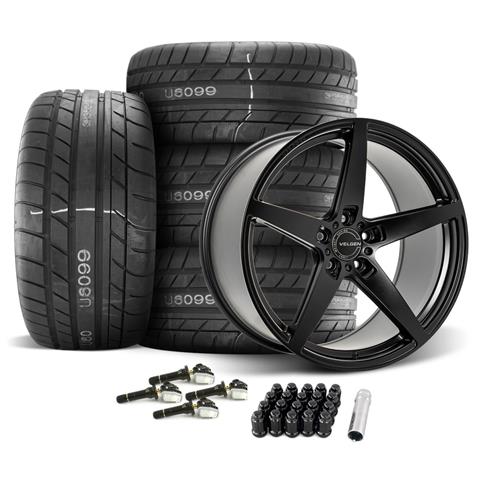 2015-2021 Mustang Velgen Classic5 V2 Wheel & MT Tire Kit - 20x10/11 - Satin Black