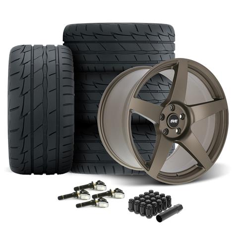 2015-2023 Mustang SVE R355 Wheel & Firestone Tire Kit - 19x10/11 - Satin Bronze