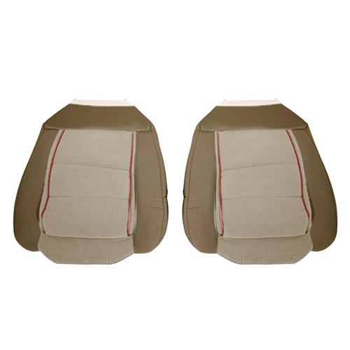 1985-86 Mustang TMI Sport Seat Cloth Upholstery Kit  - Sand Beige w/ Red Welt Hatchback