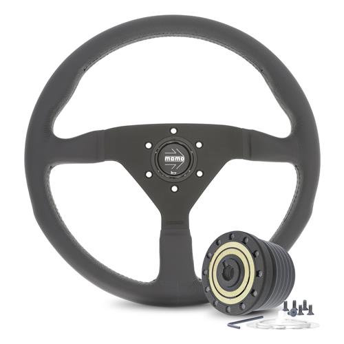 Momo Mustang Montecarlo Steering Wheel & Hub Adapter Black (7982)
