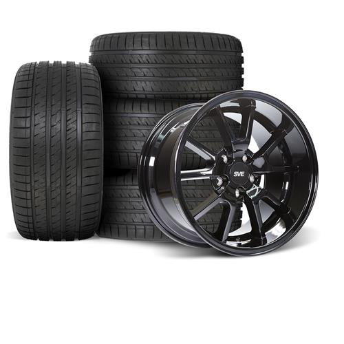 Mustang SVE FR500 Wheel & Sumitomo Kit - 18X9/10 - Black | 1994-2004