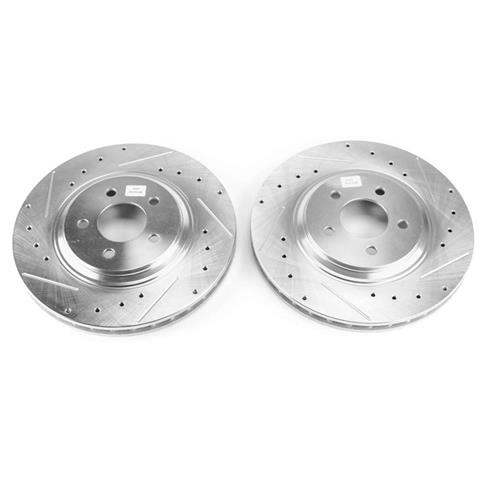 1994-2004 Mustang PowerStop 13" Cobra Style Front Brake Kit w/ Drilled & Slotted Rotors - Red