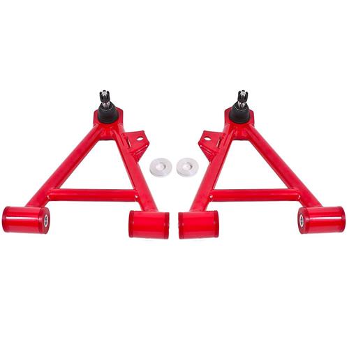 Mustang BMR Tubular Front Control Arms - Standard Ball Joint - Red | 94-04