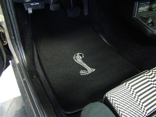 1979-93 Mustang ACC Floor Mats w/ Cobra Snake Logo Black 