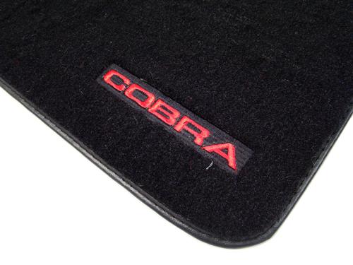 1979-93 Mustang ACC Floor Mats w/ 93 Cobra Text Logo Black 
