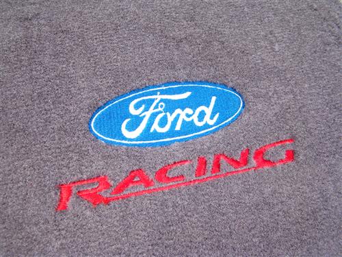 1984-89 Mustang ACC Floor Mats w/ Ford Racing Logo Dark Smoke Gray