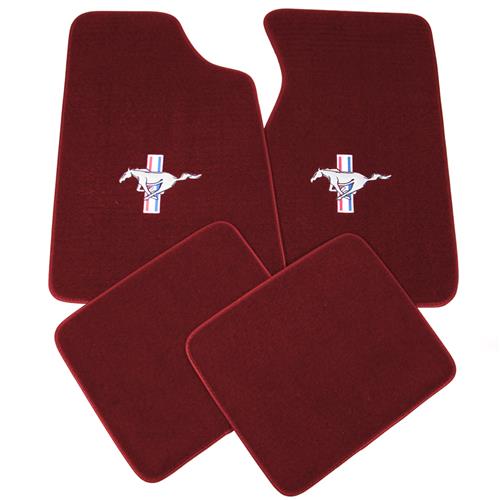 1993 Mustang ACC Floor Mats w/ Pony Logo Ruby Red 