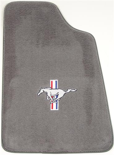 1993-93 Mustang ACC Floor Mats w/ Pony Logo -  Opal Gray 