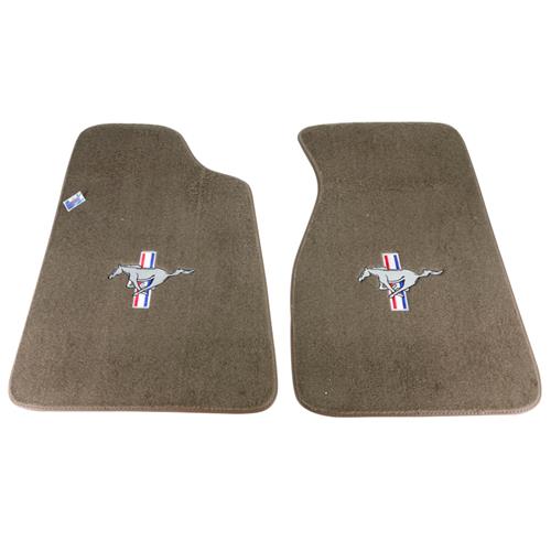 Mustang Floor Mats w/ Pony Logo Desert Tan/Sand Beige (84-89) FM06PN ...