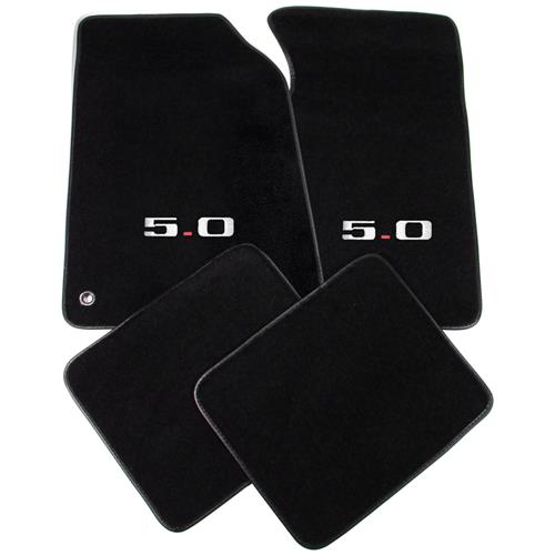 1994-95 Mustang ACC Floor Mats with 5.0 Logo Black by ACC
