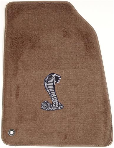 1999-04 Ford Mustang Cobra Floor Mats with Snake Logo – Parchment Tan