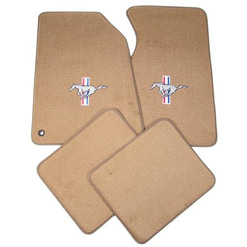 1994-98 Mustang ACC Floor Mats with Pony Logo Saddle Tan