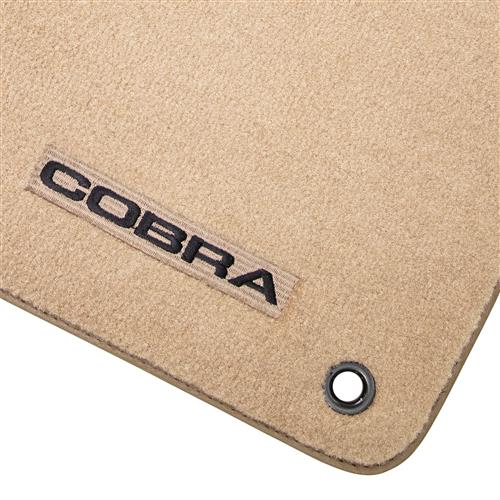 Mustang Cobra Floor Mats w/ 94-95 Style Cobra Text - Saddle | 94-98
