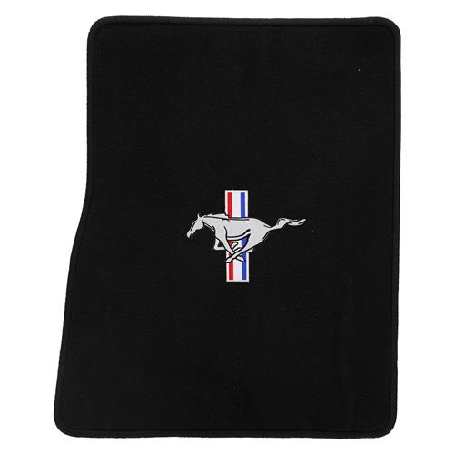ACC Black Carpet Floor Mats With Cobra Logo For 1994-2004 Mustang Convertible - 4-Piece Set