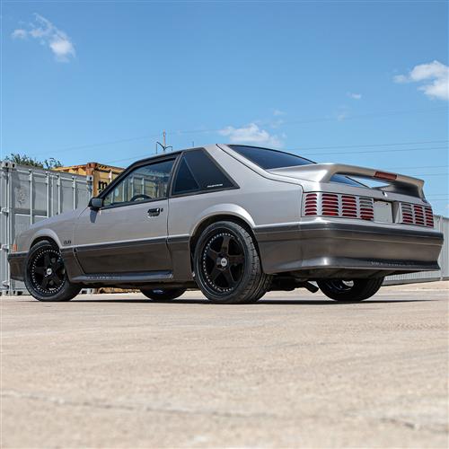 1979-1993 Mustang SVE Saleen SC Style Wheel & Tire Kit - Gloss Black & Rivets - 18x8.5 - Nitto