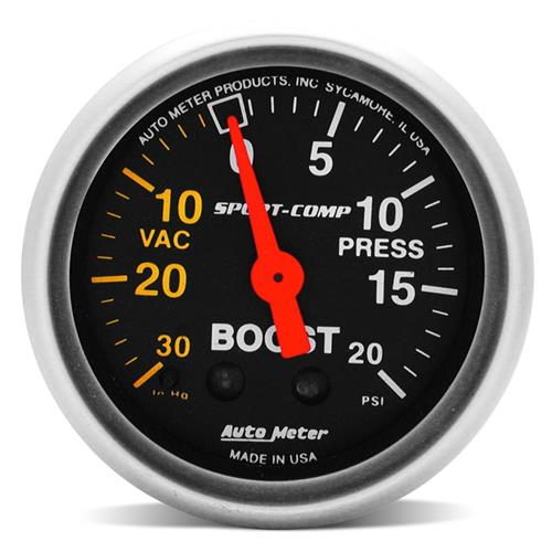 Autometer Sport Comp Vacuum Boost Gauge 2 1/16" LMR