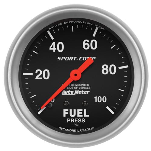 Auto Meter Sport Comp Fuel Pressure Gauge  - 2 5/8"