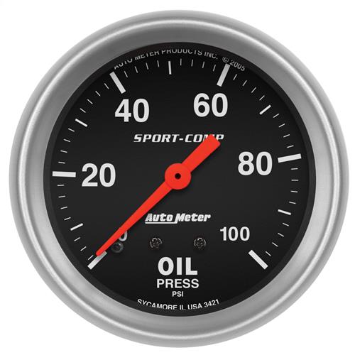 Auto Meter Sport Comp Oil Pressure Gauge - 2 5/8"