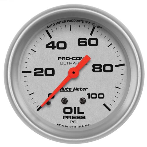 Auto Meter Ultra-Lite Full Sweep Oil Pressure Gauge - 2-5/8