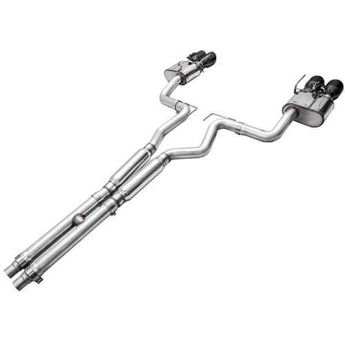 2024 Mustang AWE SwitchPath Cat Back Exhaust w/ Active Exhaust  - Black Tips GT