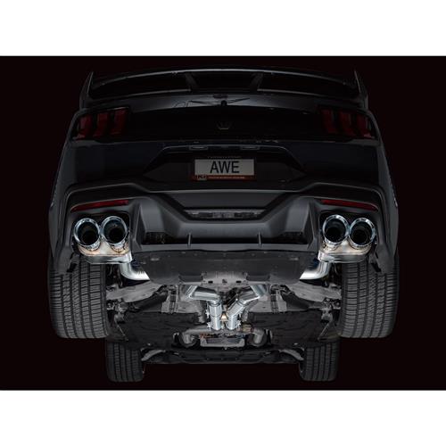 2024 Mustang AWE SwitchPath Cat Back Exhaust w/ Active Exhaust  - Chrome Tips Dark Horse