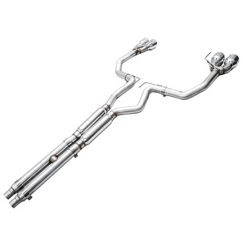 2024 Mustang AWE Track Muffler Delete Cat Back Active Exhaust  - Chrome Tips GT