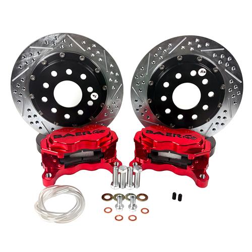 2015-2023 Mustang Baer Rear SS4+ Drag Race Brake System - 11.62" - Red