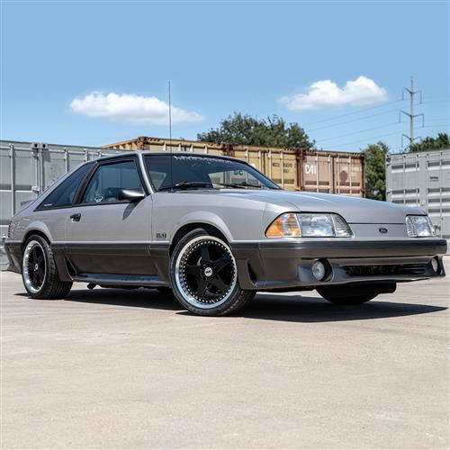 1979-1993 Mustang SVE Saleen SC Style Wheel Kit - Black w/ Machined Lip & Rivets - 18x8.5
