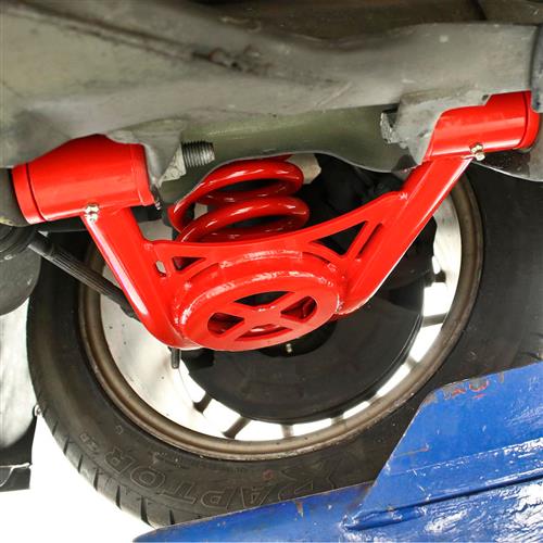 1994-04 Mustang BMR Tubular Front Control Arms w/ Spring Cups  - Standard Ball Joint - Red
