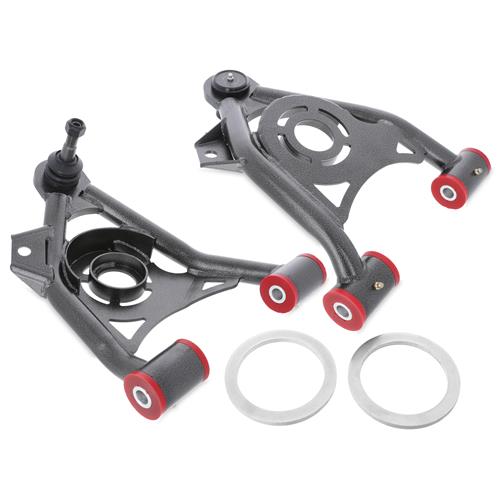 1979-93 Mustang BMR Tubular Front Control Arms w/ Spring Cups  - Raised Ball Joint - Black