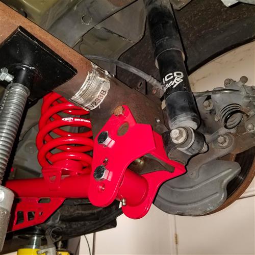 BMR Mustang Lower Control Arm Relocation Brackets Hammertone 7904