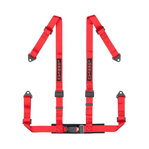 Corbeau 4-Point Bolt-In Harness - Red