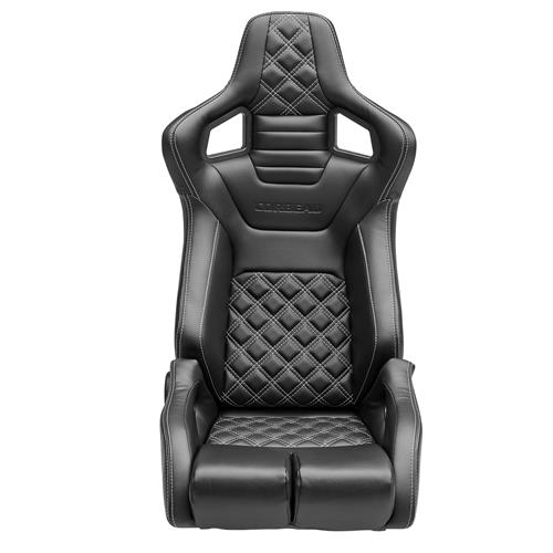 Corbeau  RRB Pair - Diamond Pattern  - Black Vinyl w/ White Stitching