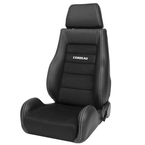 Mustang Corbeau GTS 2 Seat Pair Black Leather/Black Microsuede Inserts