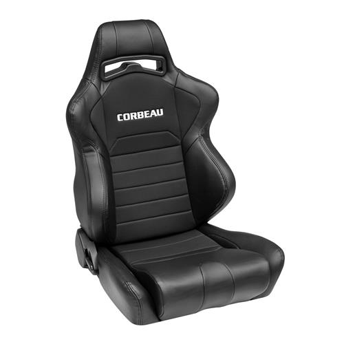 Mustang Corbeau LG1 Cloth Seat Pair - Black
