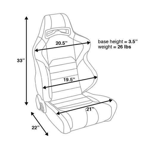 Corbeau Mustang LG1 Cloth Seat Pair - Black | 25501