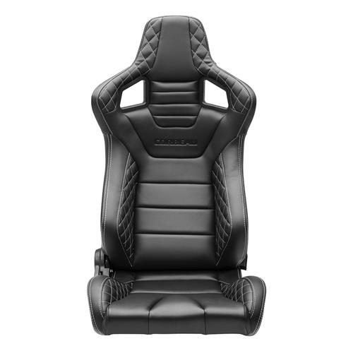 Corbeau Sportline RRS Racing Seat Pair  - Black Vinyl Diamond/White Stitching
