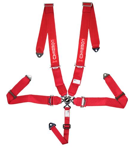 Mustang Corbeau 5 Point Camlock Harness - Red - LMR