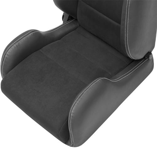 Mustang Corbeau GTS 2 Seat Pair Black Leather/Black Microsuede Inserts