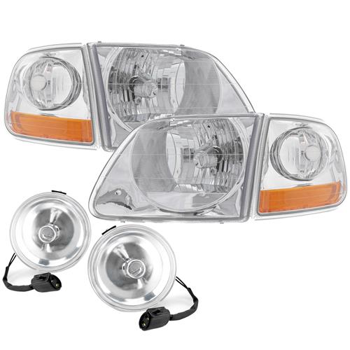 1999-00 F-150 SVT Lightning 01-04 Style Headlight & Fog Light Kit - Clear  Lens