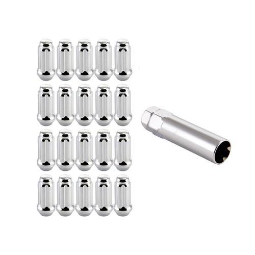 thumbnail interactive-video image 1 of Chrome 9/16-18 Spline Lug Nuts Set Of 32 For Aftermarket Wheels - Closed End Tuner Style 1 of 4