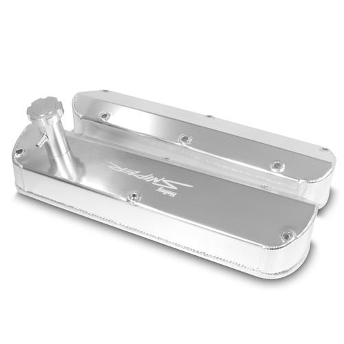 Mustang Holley Sniper Fabricated Tall Valve Covers  - Silver