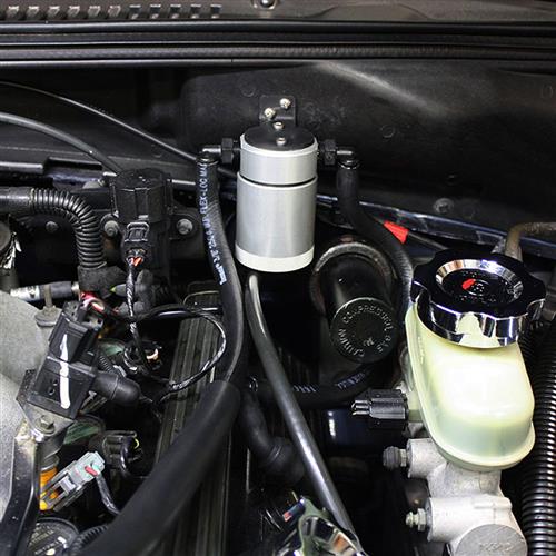 1996-2001 Mustang J&L 3.0 Oil Separator Drivers Side - Clear - Cobra/Bullitt