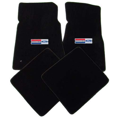 Mustang Floor Mats w/ Powered By Ford Logo Black (79-93) 3295170/47661 ...