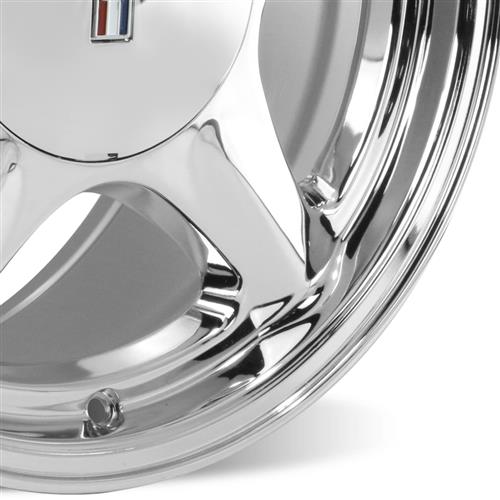 1979-93 Mustang 4 Lug Pony Wheel & Ford Licensed Center Cap - 17x10 - Chrome
